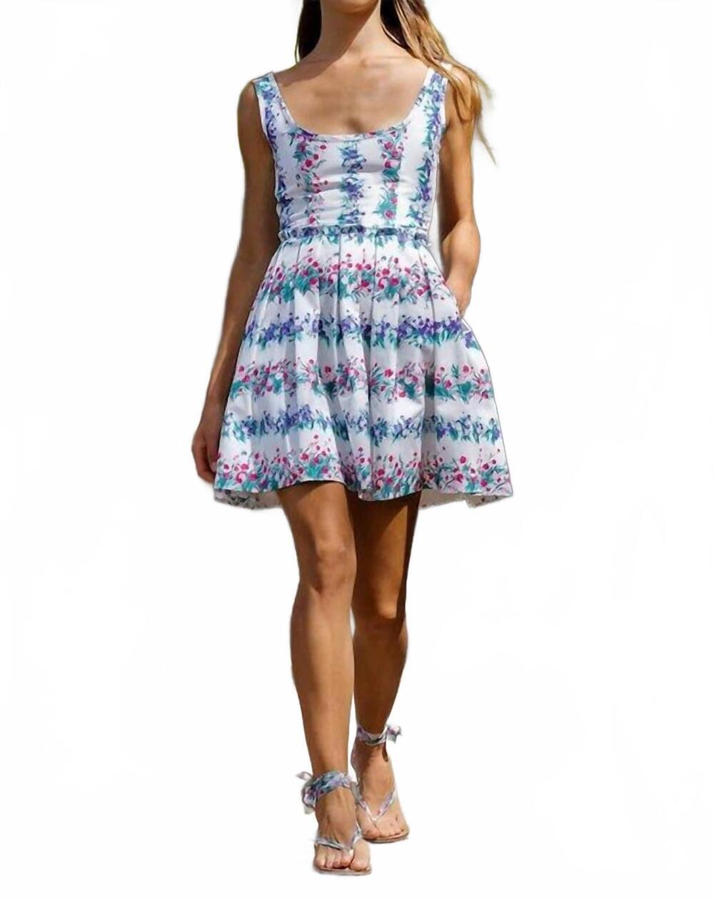 NEW LUISA BECCARIA floral printed mini dress in white/ multi